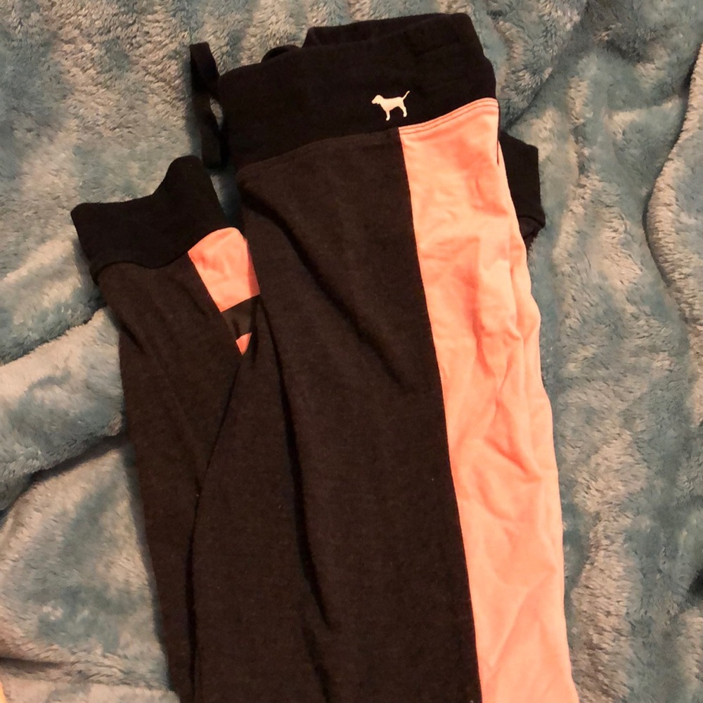 Super cute gray and coral Victoria secret joggers